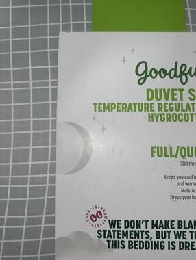 Goodful Printed 3-Pc. Full/Queen Duvet Set, 300 Thread Count Hygro-Cotton, NWT